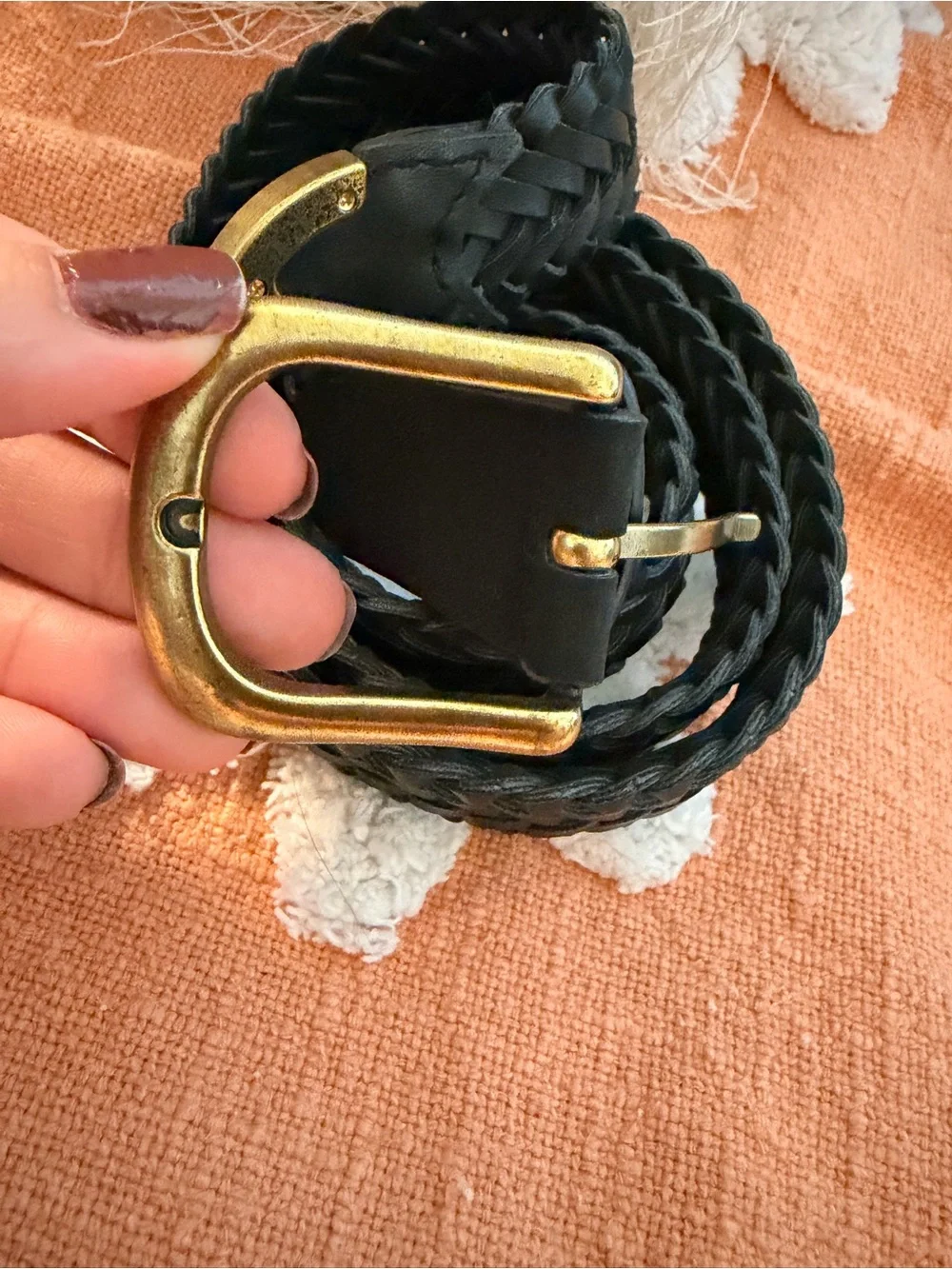 Target Black Braided Belt with Gold Buckle